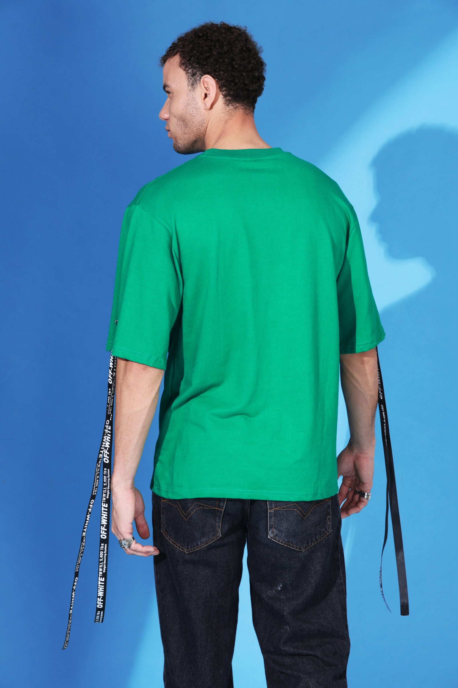 Green Designed Strap T shirt - Image 8