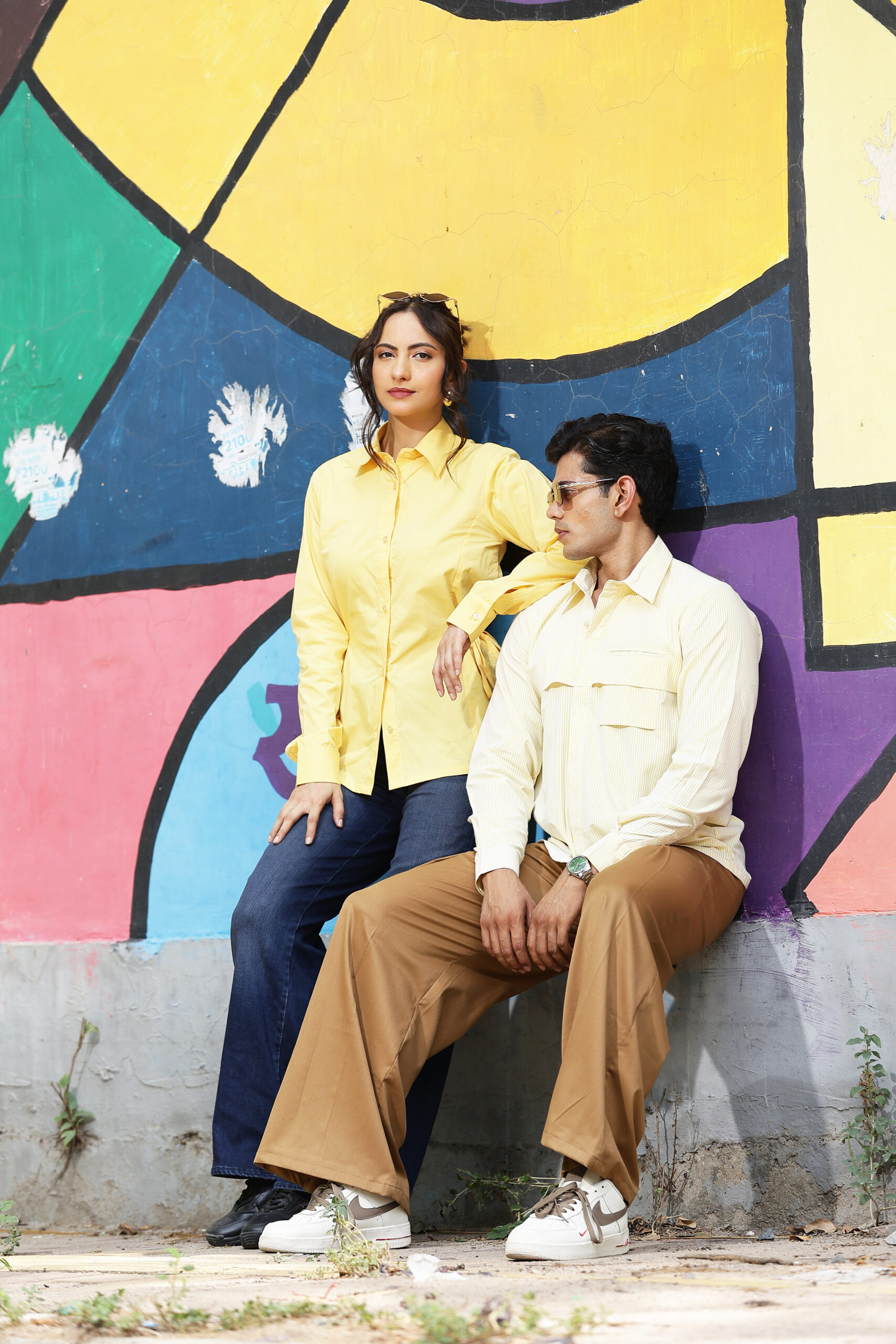 Mustard Yellow Coordinated Couple Outfit - Image 2