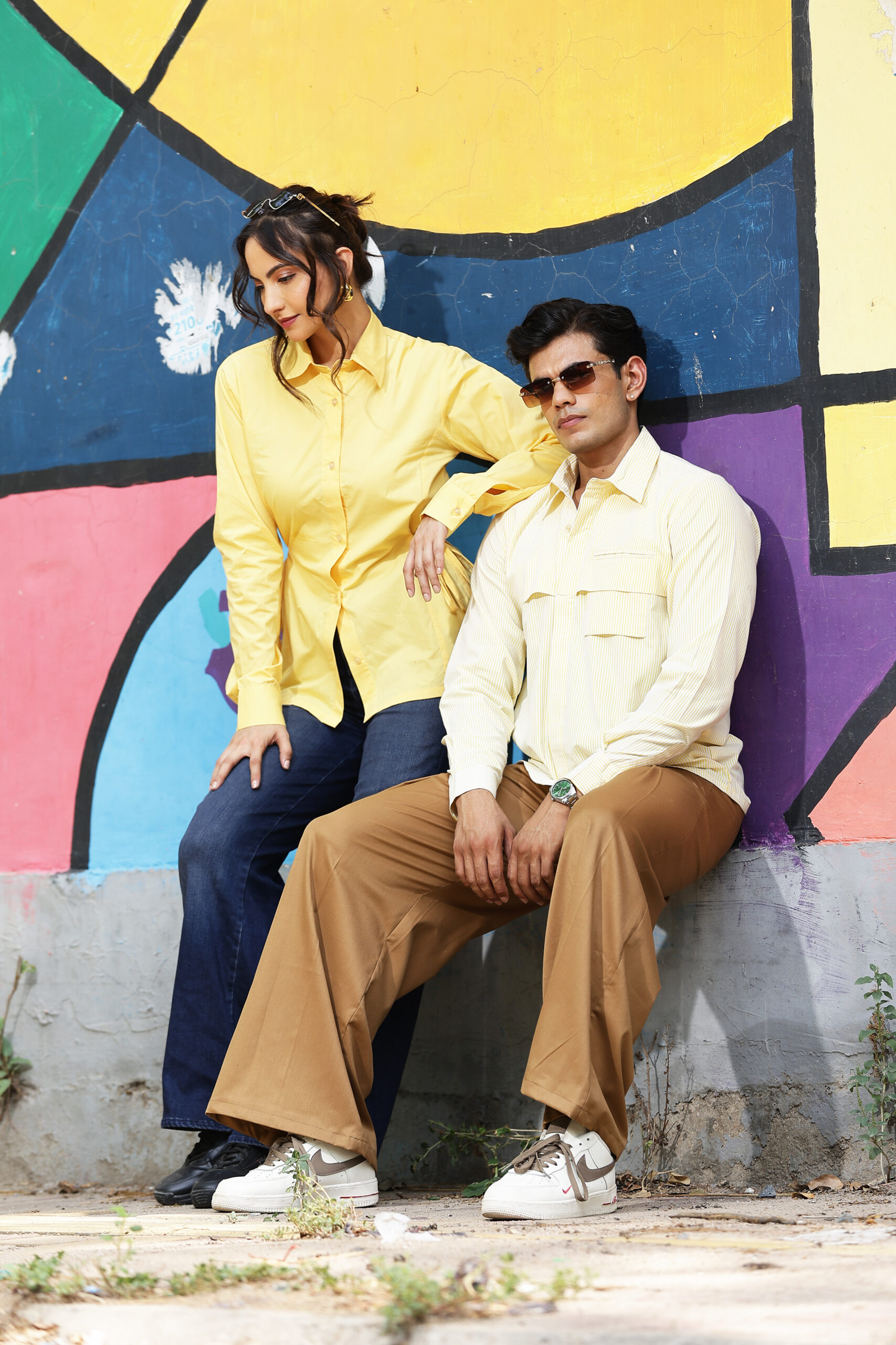 Mustard Yellow Coordinated Couple Outfit - Image 3