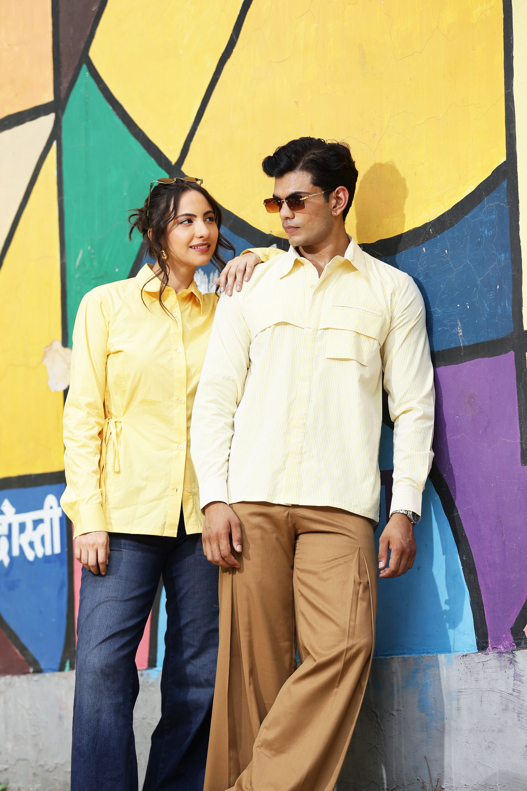 Mustard Yellow Coordinated Couple Outfit - Image 6